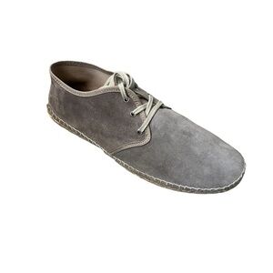 Maison De Espadrille France Suede/Jude Hand Sewn Lace-Up Gray Espadrille